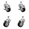 Service Caster 3.5 Inch SS Black Polyurethane Swivel 12mm Threaded Stem Caster Brakes, 2PK SSTS20S3514-PPUB-BLK-TLB-M1215-2-S-2 - alternate 1